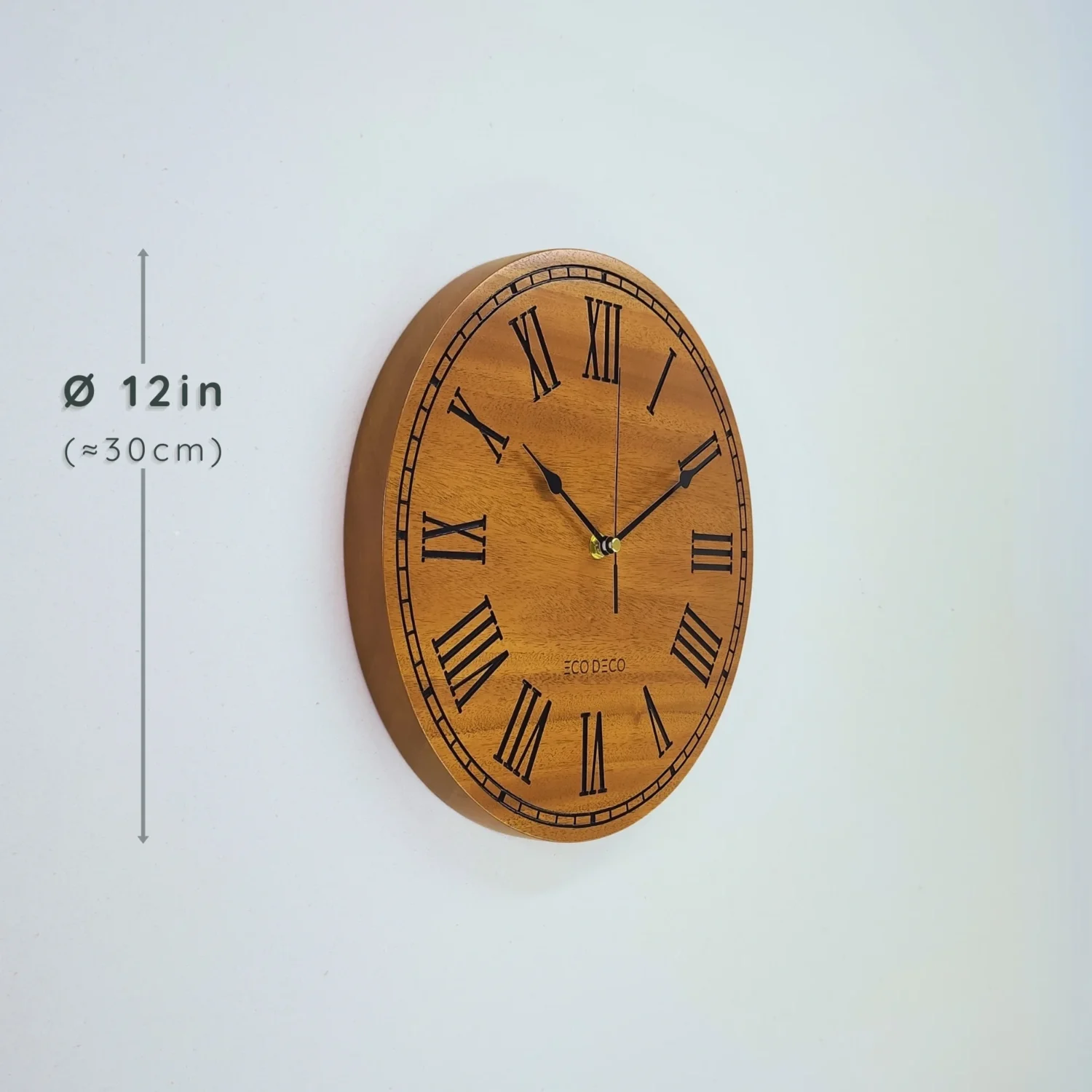 ecodeco- vintage-grain-12-inch Vintage Grain Solid Wood Wall Clock
