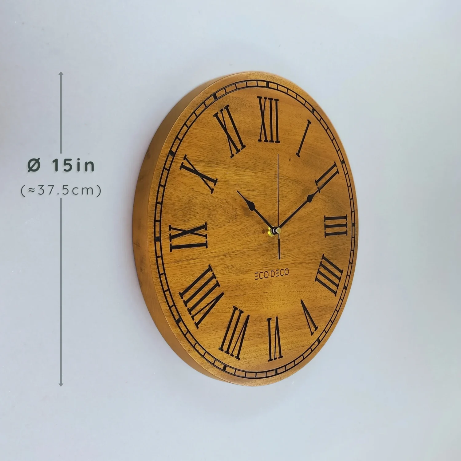 ecodeco- vintage-grain-15-inch Vintage Grain Solid Wood Wall Clock